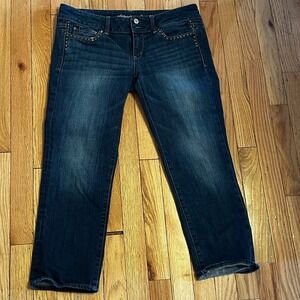 American Eagle Stretch Artist Crop Womens Jeans Blue Size 10 Regular